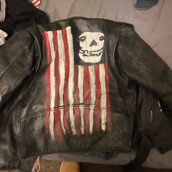 Other - *American Misfit* This is a one of a kind hand painted leather biker jacket.